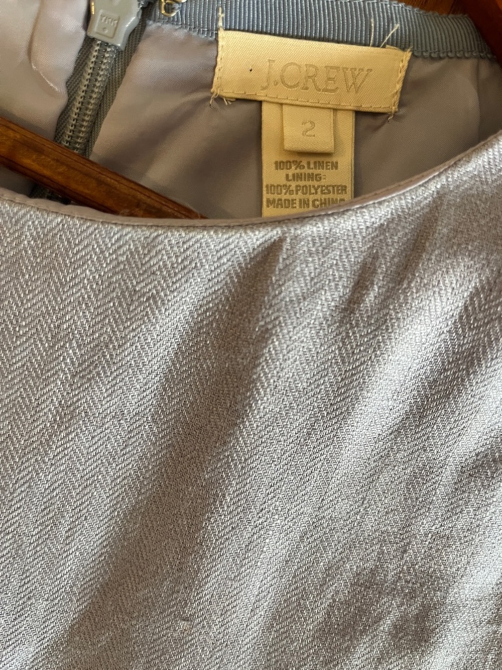 J. Crew Gray Midi Dress with Cream Waistband